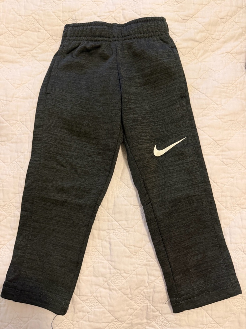 Nike Kids Black Heather Jogger Sweatpants with White Swoosh